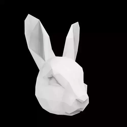 Geometric Rabbit Sculpture 3D Print Model