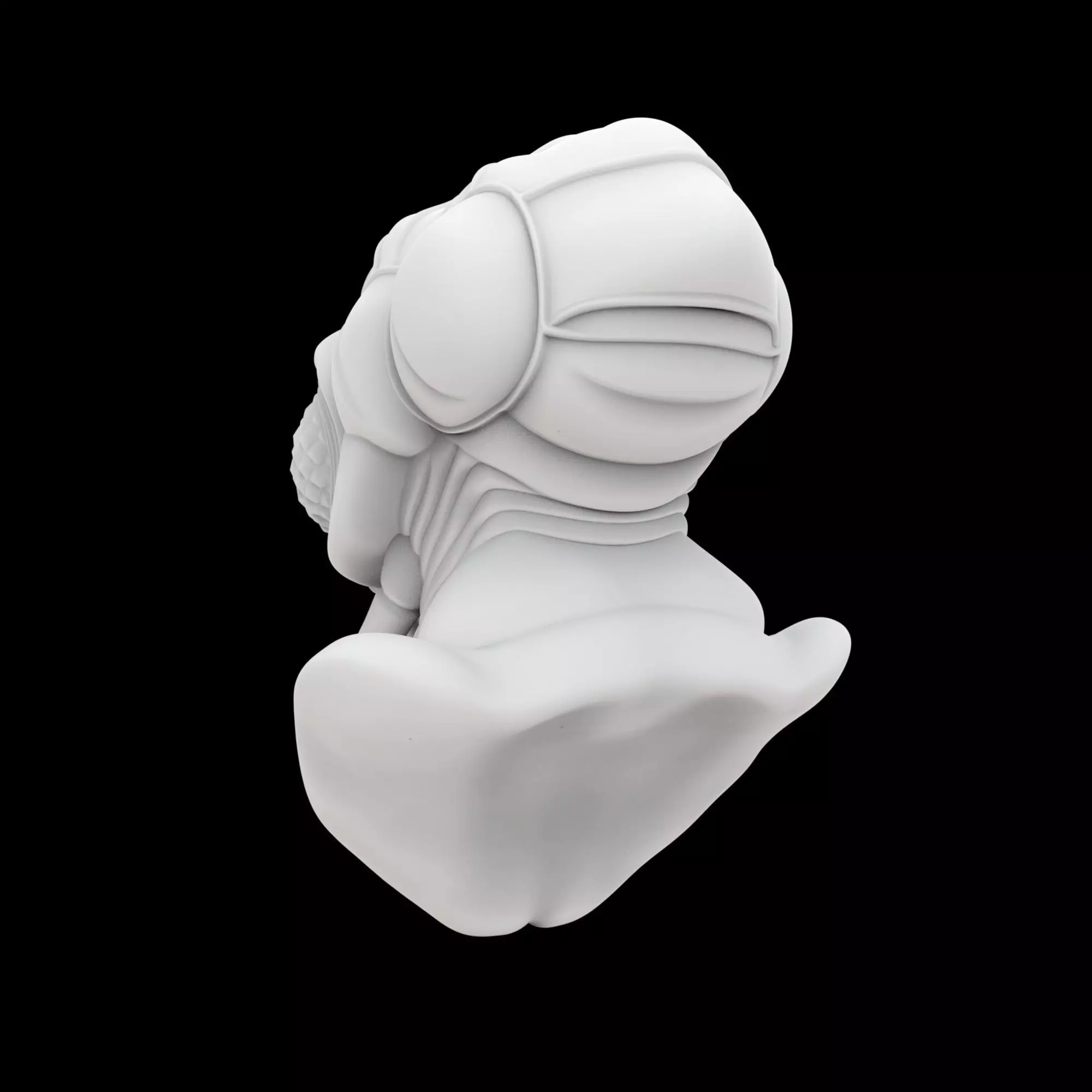 Insectoid Alien Bust 3D Print Model 3D print model_2