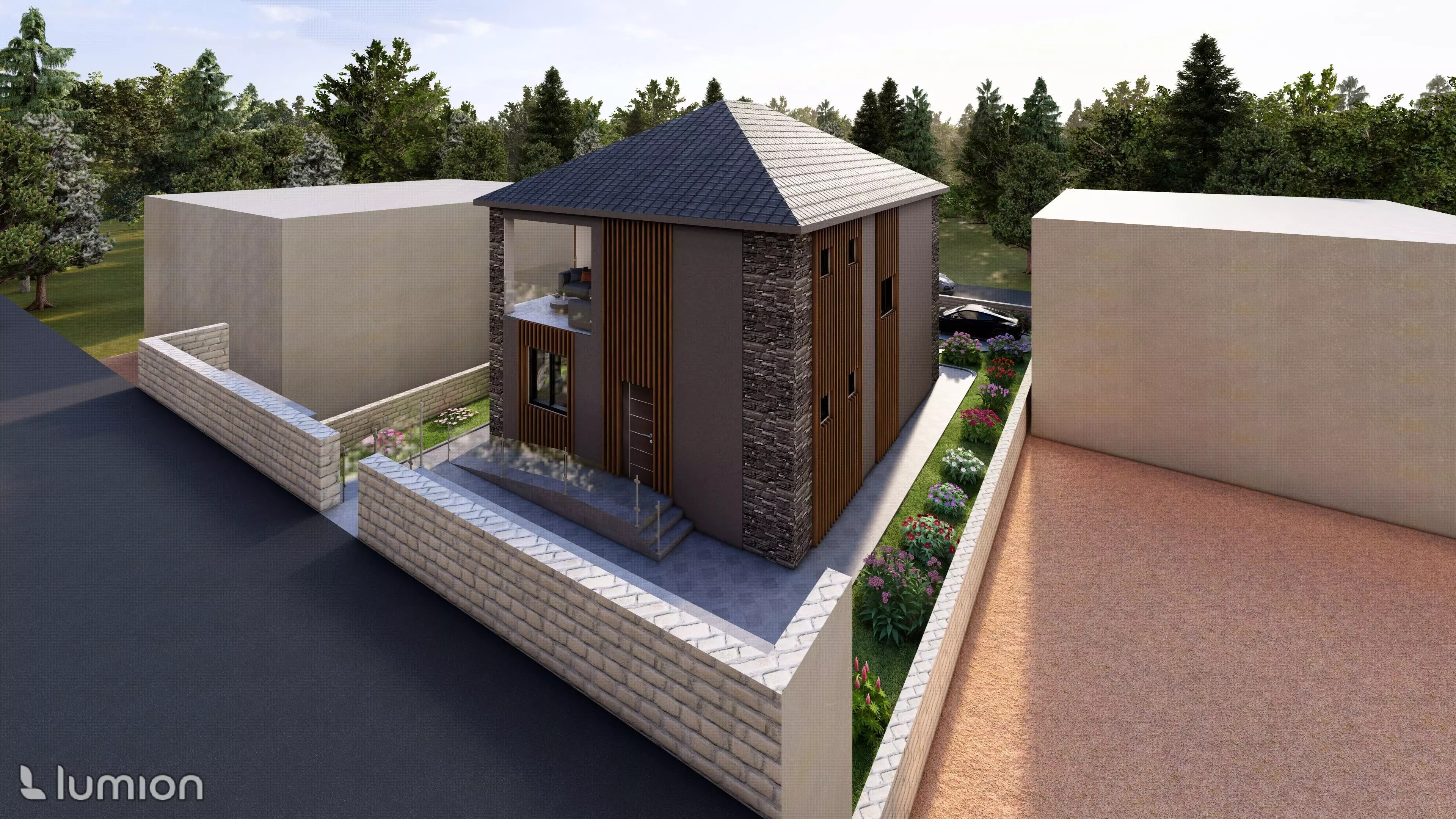 Modern Two-Story Villa with Interior 3D model_9