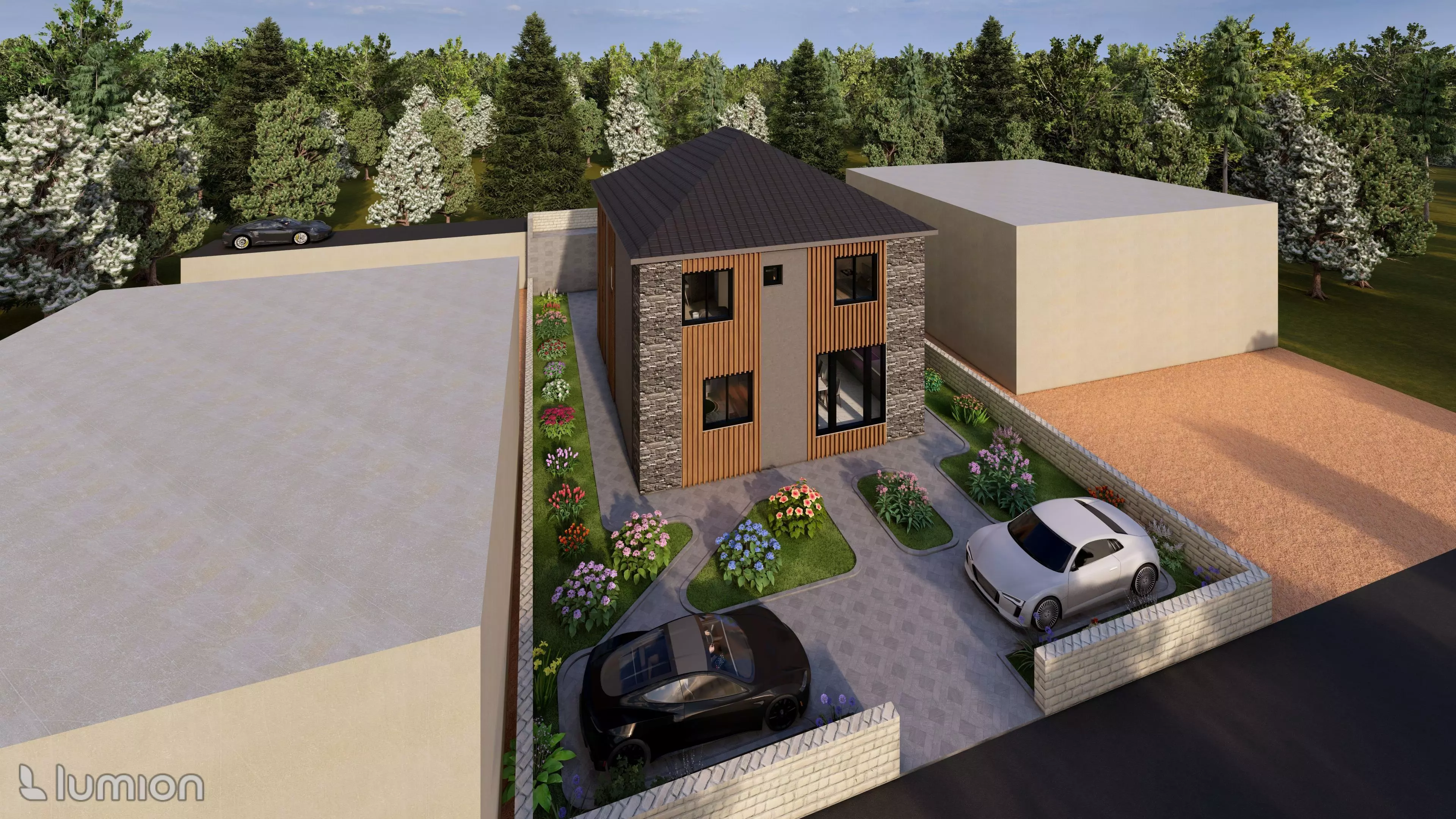 Modern Two-Story Villa with Interior 3D model_8