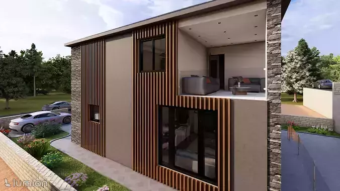 Modern Two-Story Villa with Interior