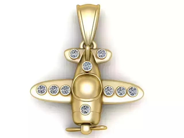 Cartoon Airplane Pendant  3D Printable Model