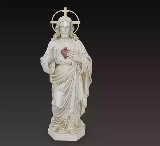 Sacred Heart Jesus Standing - Holy Blessing Statue 3D Model