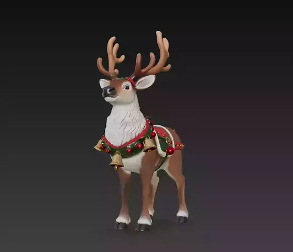 Majestic Lead Reindeer - Festive Christmas Character Sculpture