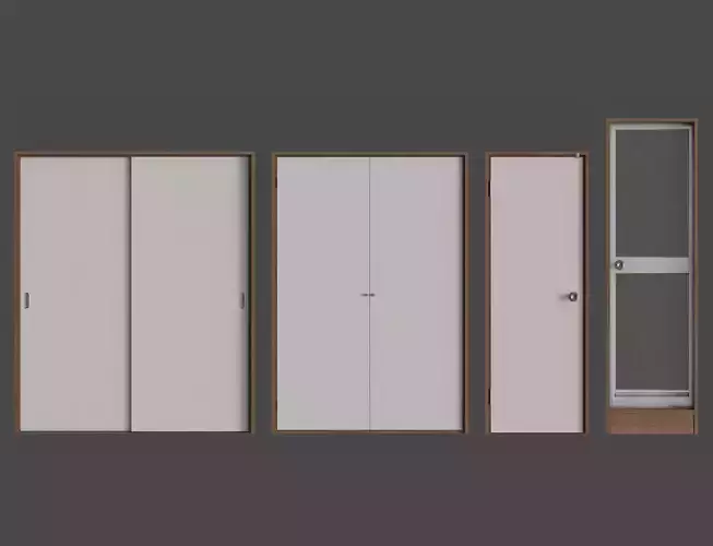 Low-Poly Japanese Room Door