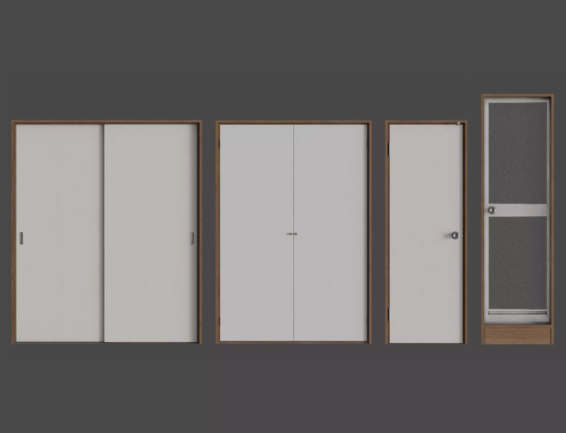 Low-Poly Japanese Room Door Low-poly 3D model