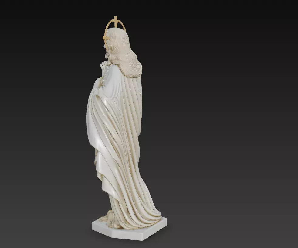 Standing Sacred Heart Jesus - Holy Blessing Statue 3D Model 3D print model_5