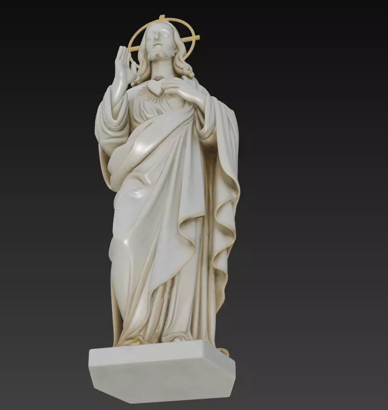 Standing Sacred Heart Jesus - Holy Blessing Statue 3D Model 3D print model_3