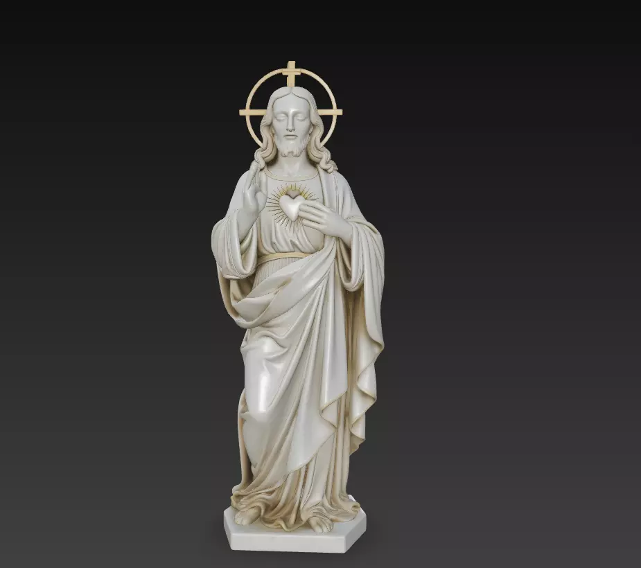Standing Sacred Heart Jesus - Holy Blessing Statue 3D Model 3D print model_0