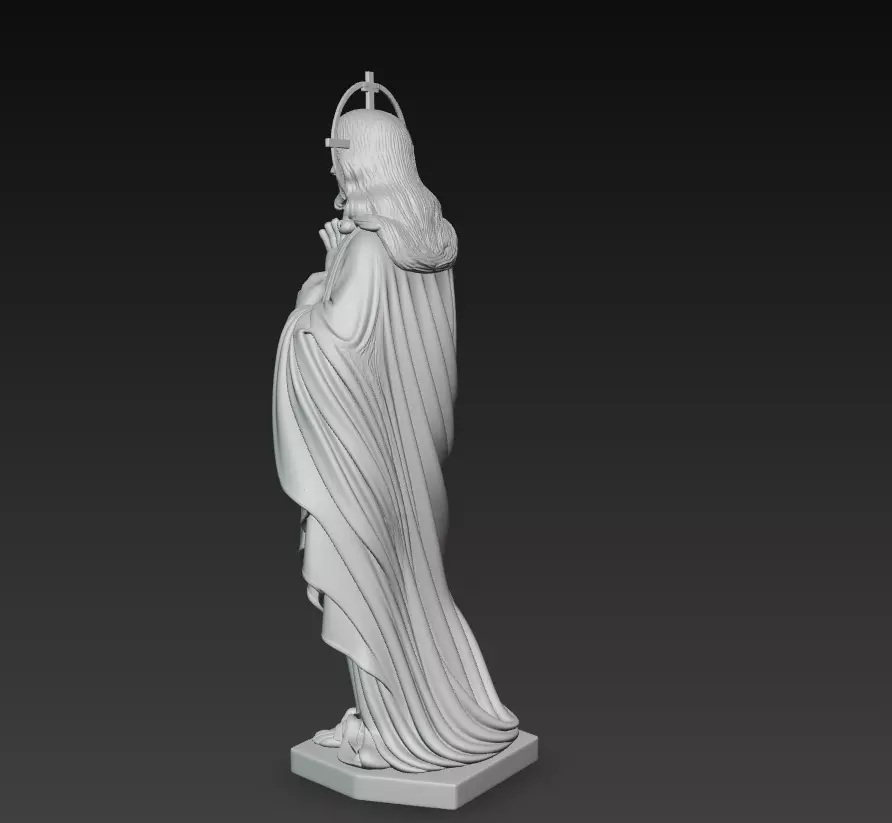 Standing Sacred Heart Jesus - Holy Blessing Statue 3D Model 3D print model_9