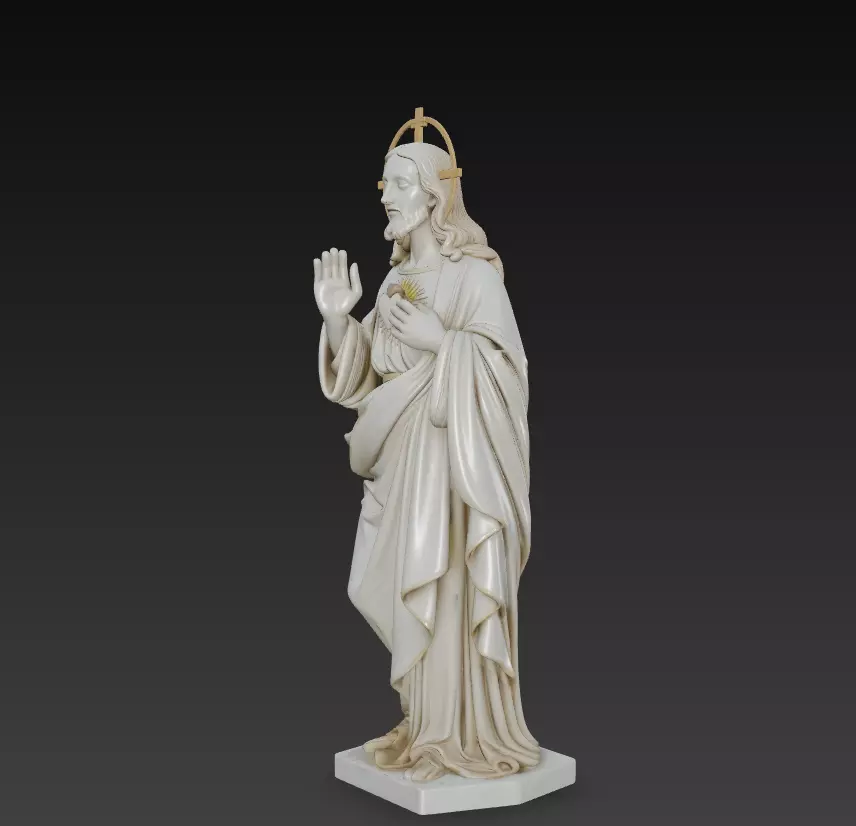 Standing Sacred Heart Jesus - Holy Blessing Statue 3D Model 3D print model_2