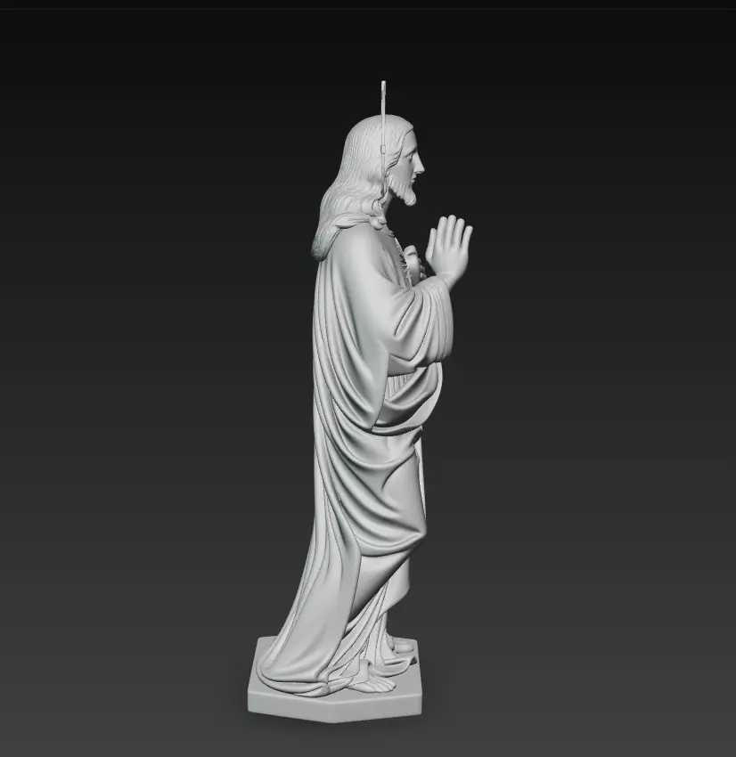 Standing Sacred Heart Jesus - Holy Blessing Statue 3D Model 3D print model_8