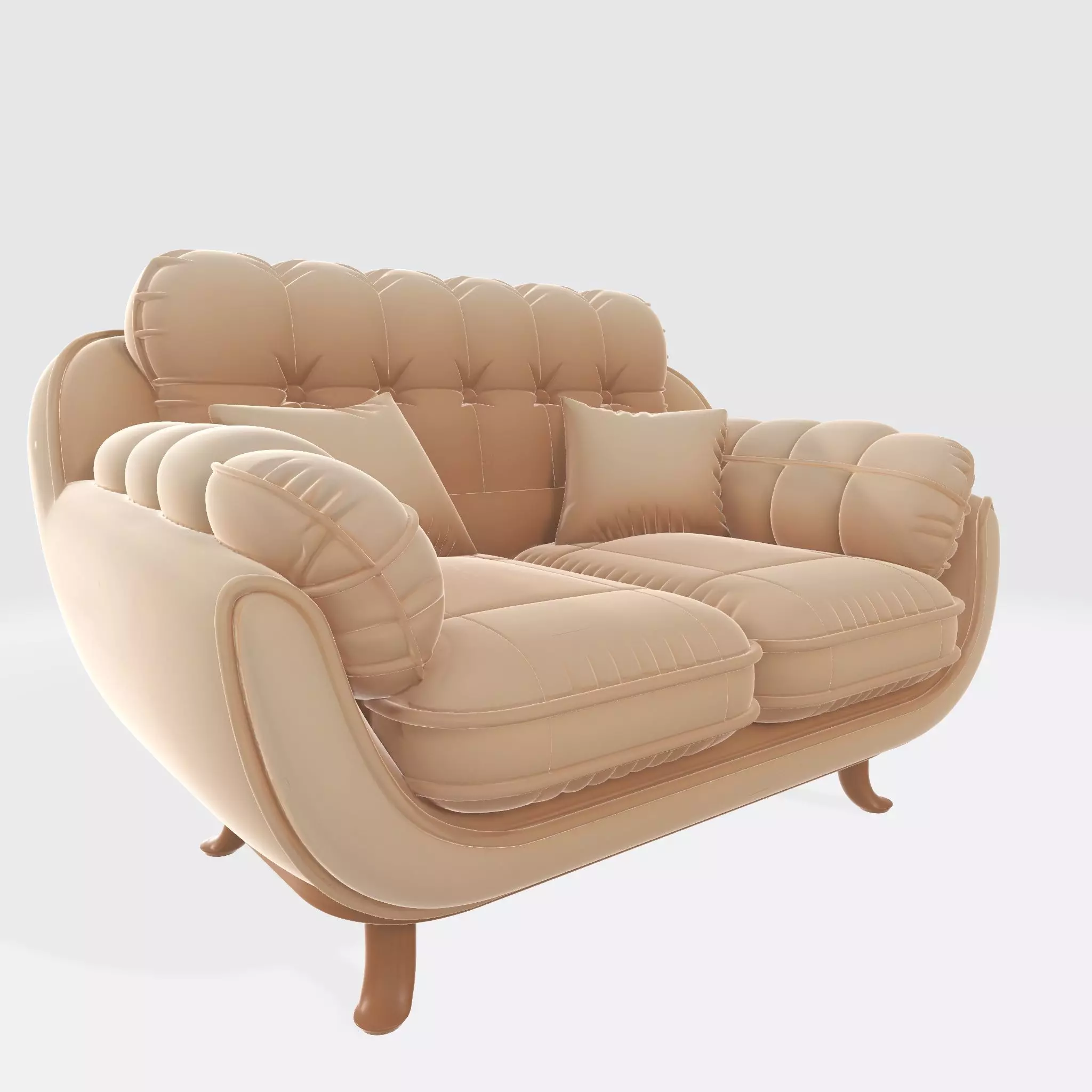 Sofa 8 Low-poly 3D model_1