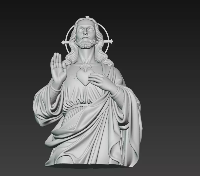 Sacred Heart Jesus - Holy Blessing Statue 3D Model 3D print model_11