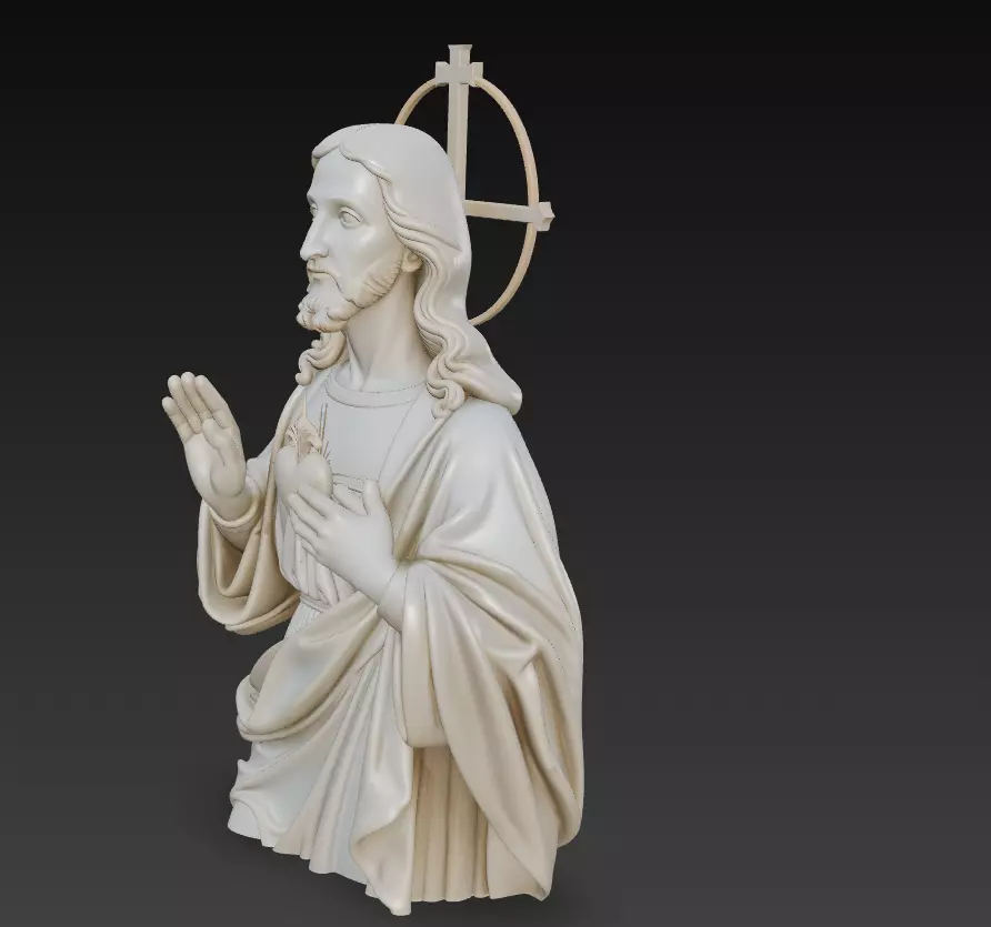Sacred Heart Jesus - Holy Blessing Statue 3D Model 3D print model_1
