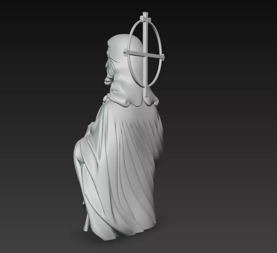 Sacred Heart Jesus - Holy Blessing Statue 3D Model 3D print model_9