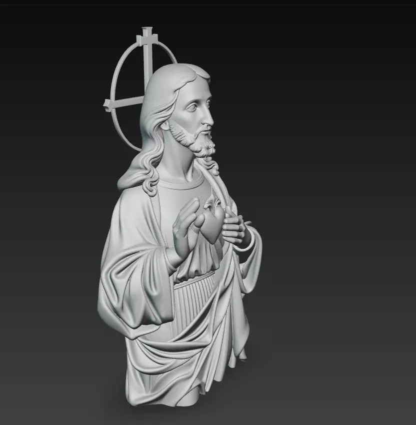 Sacred Heart Jesus - Holy Blessing Statue 3D Model 3D print model_8