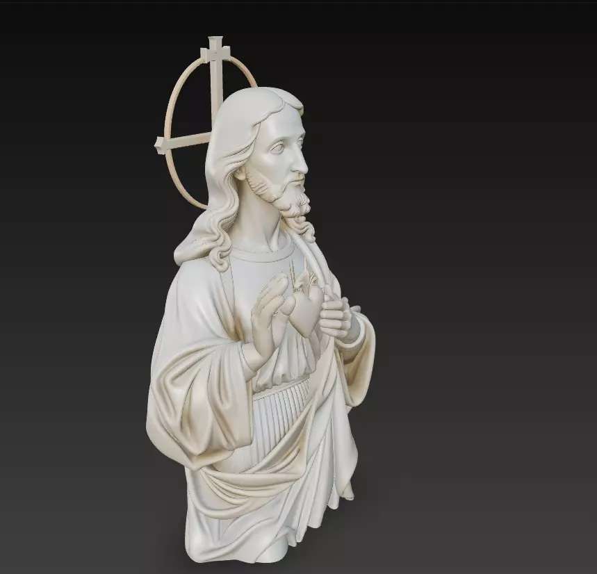 Sacred Heart Jesus - Holy Blessing Statue 3D Model 3D print model_2