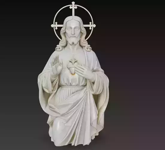 Sacred Heart of Jesus - Devotional Holy Sculpture 3D Model