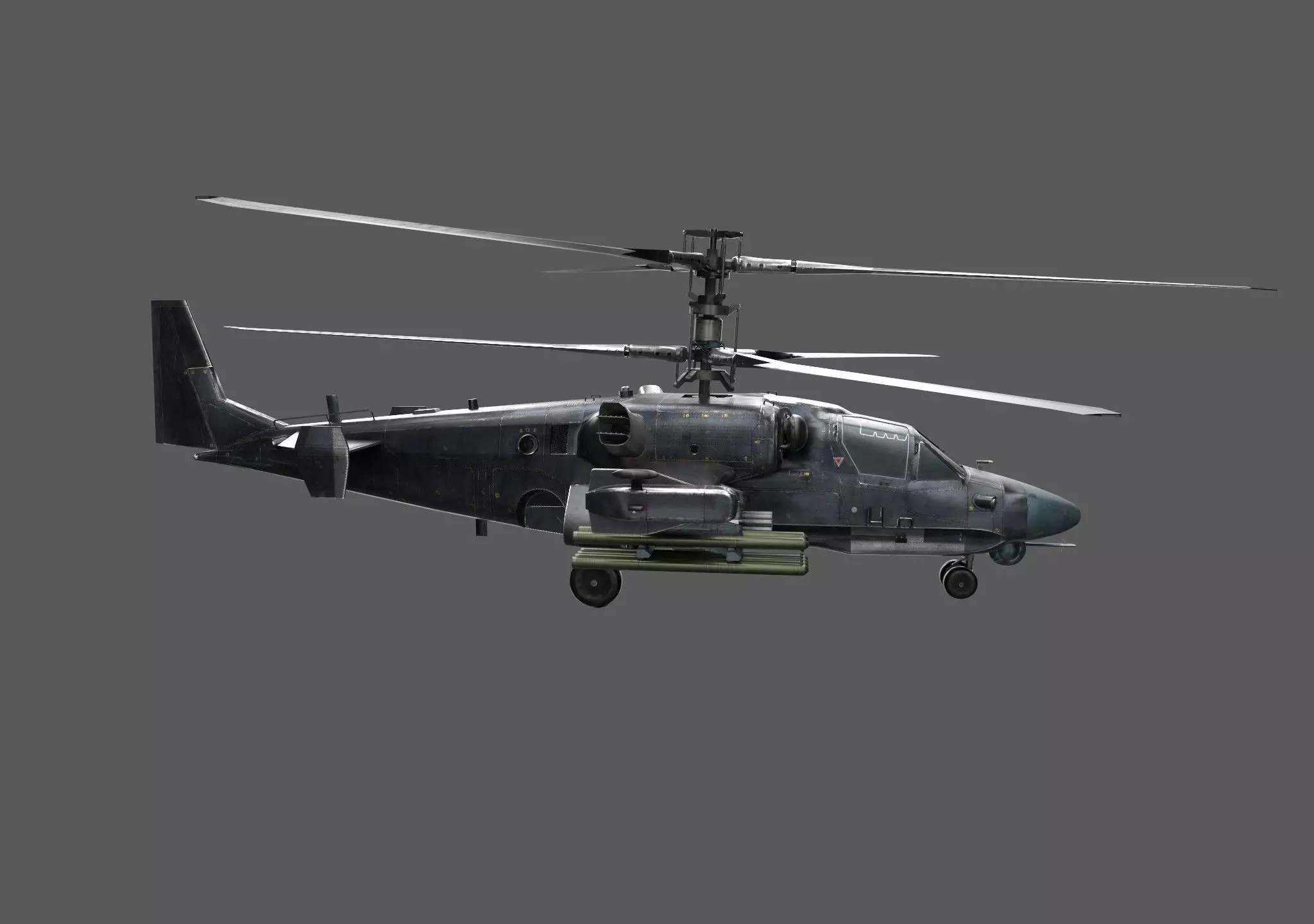 K-52 Helicopter Low-poly 3D model_2