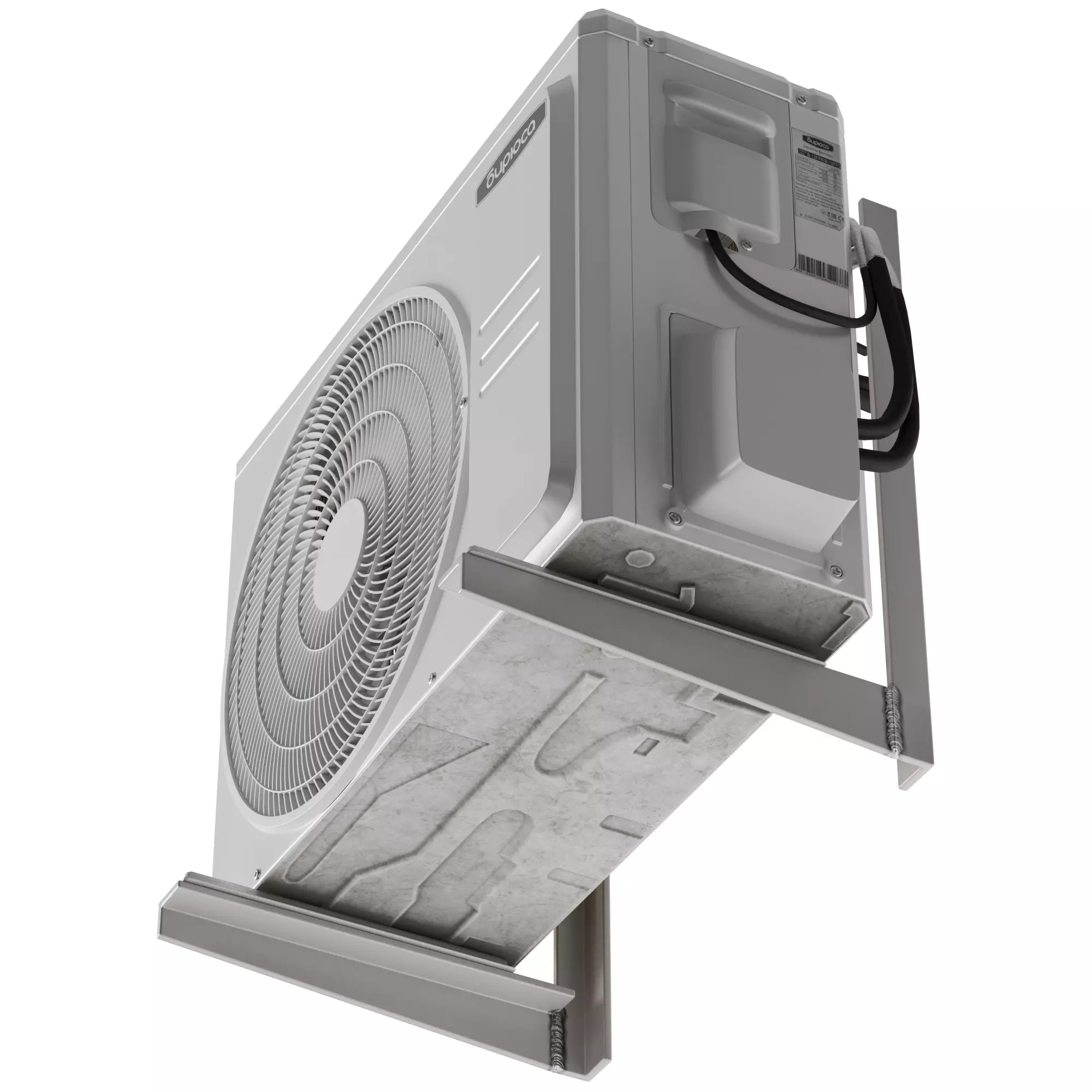 Outdoor unit of the Biryusa air conditioner Low-poly 3D model_2