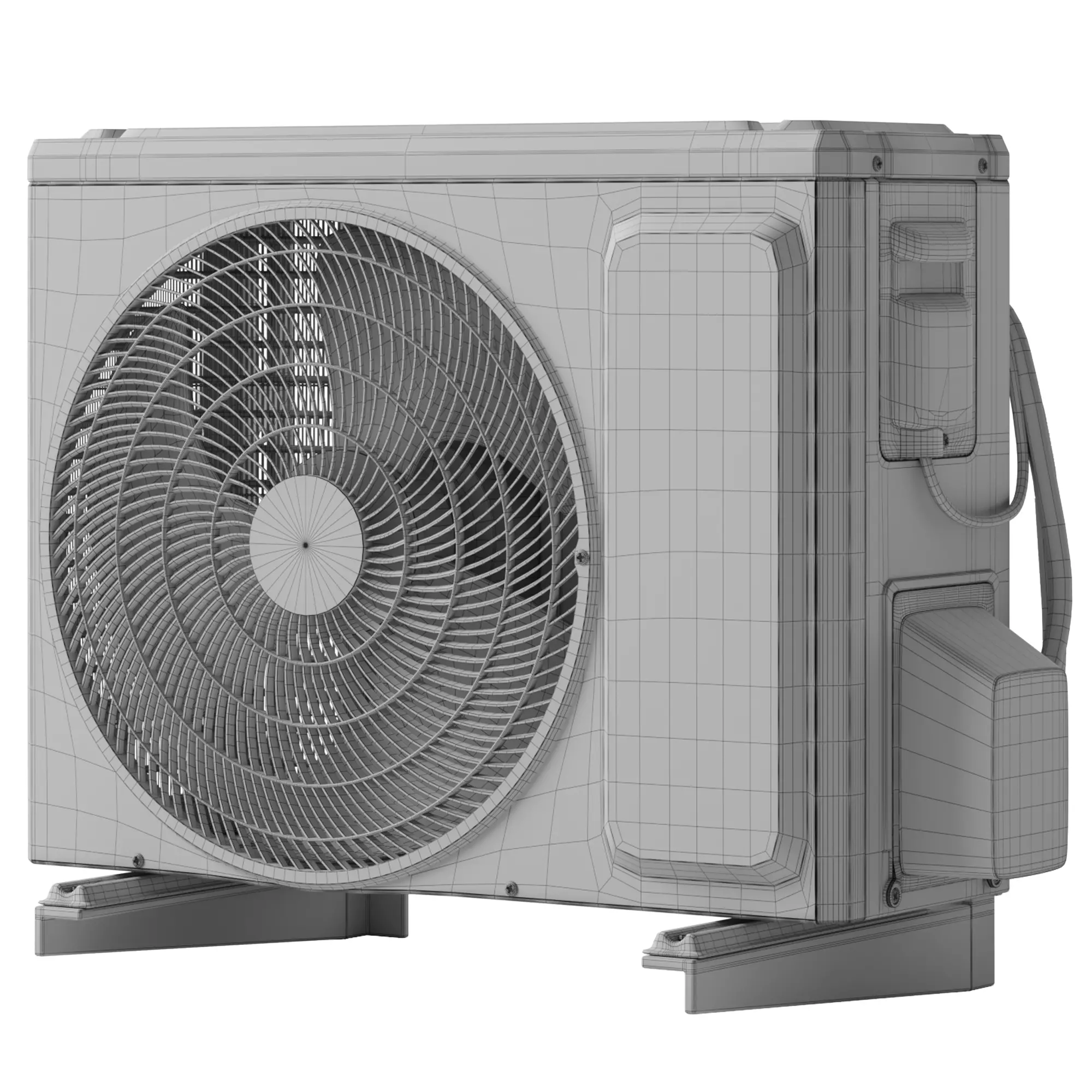 Outdoor unit of the Biryusa air conditioner Low-poly 3D model_3