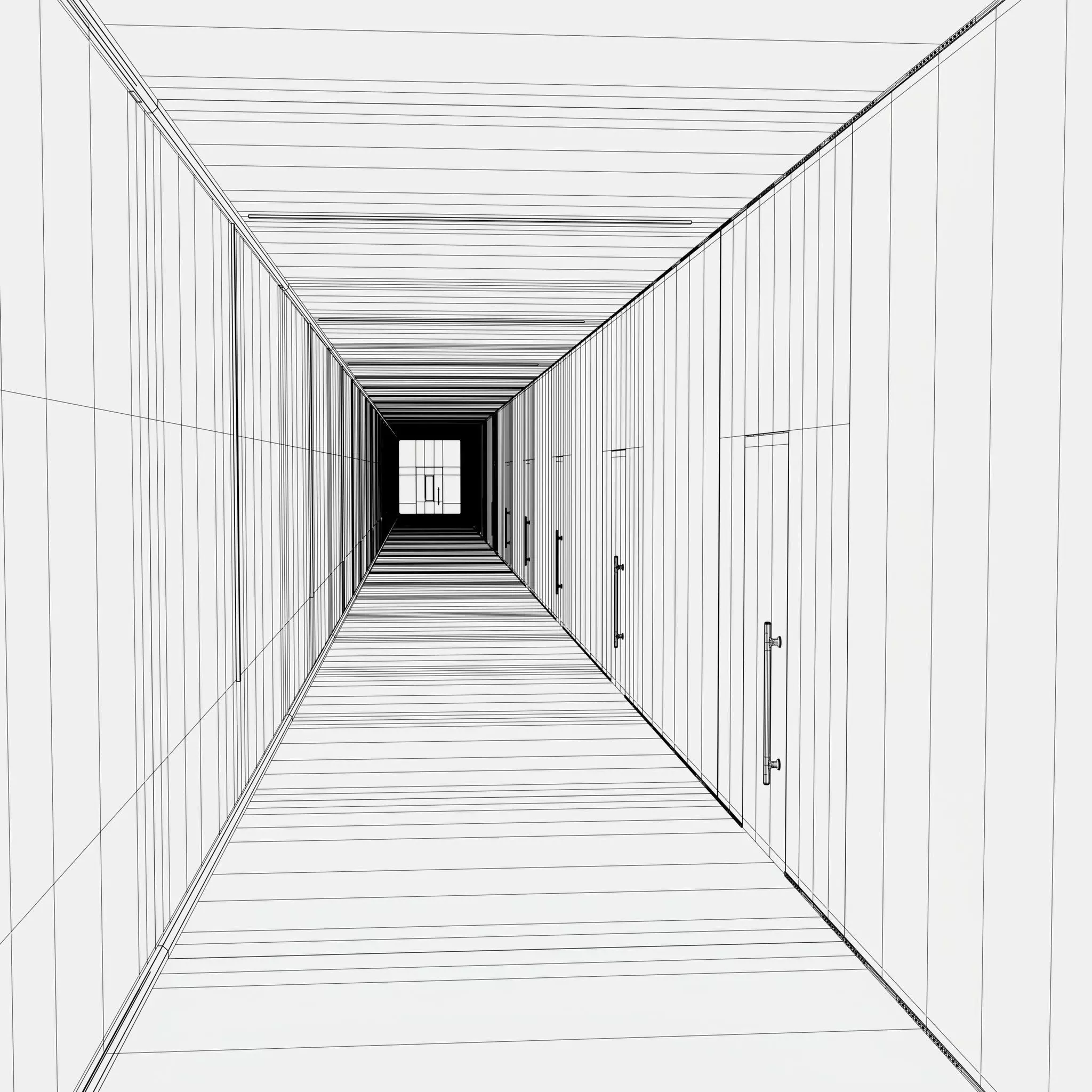 Modern Light Hallway M1 3D model_8