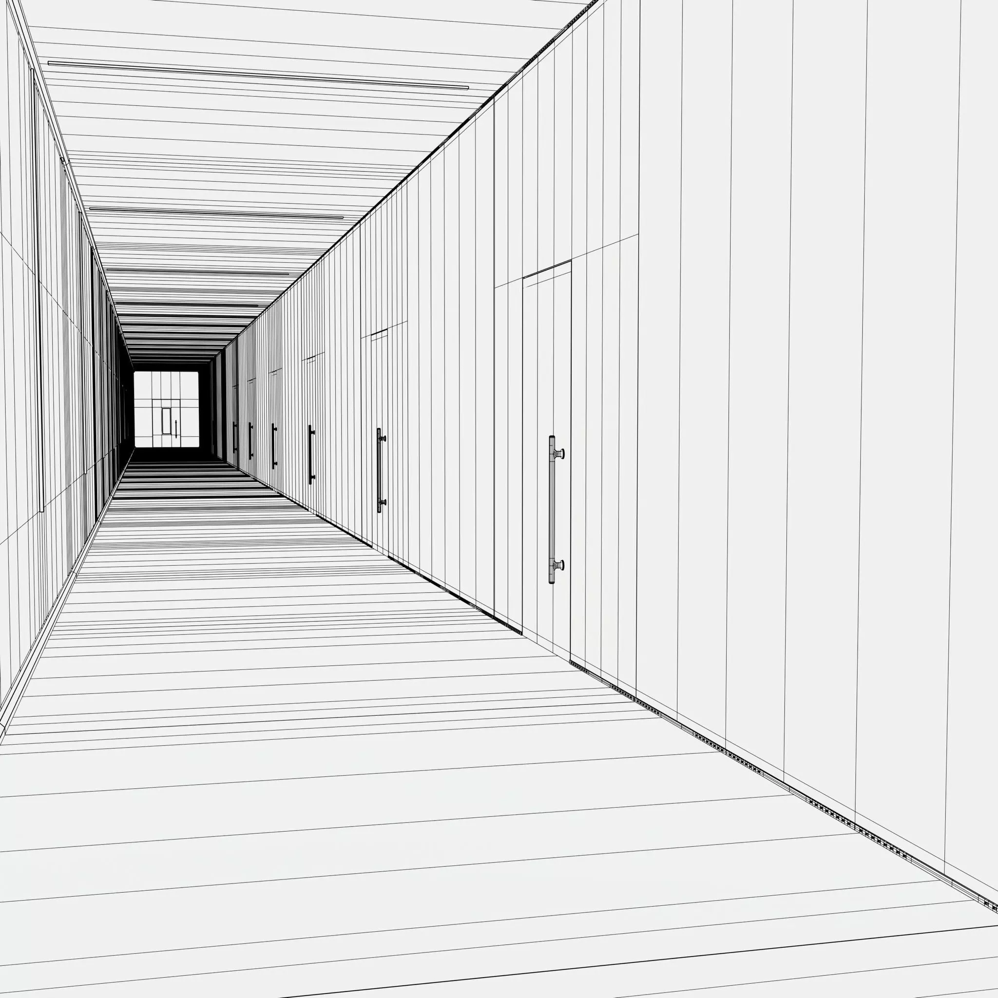 Modern Light Hallway M1 3D model_6