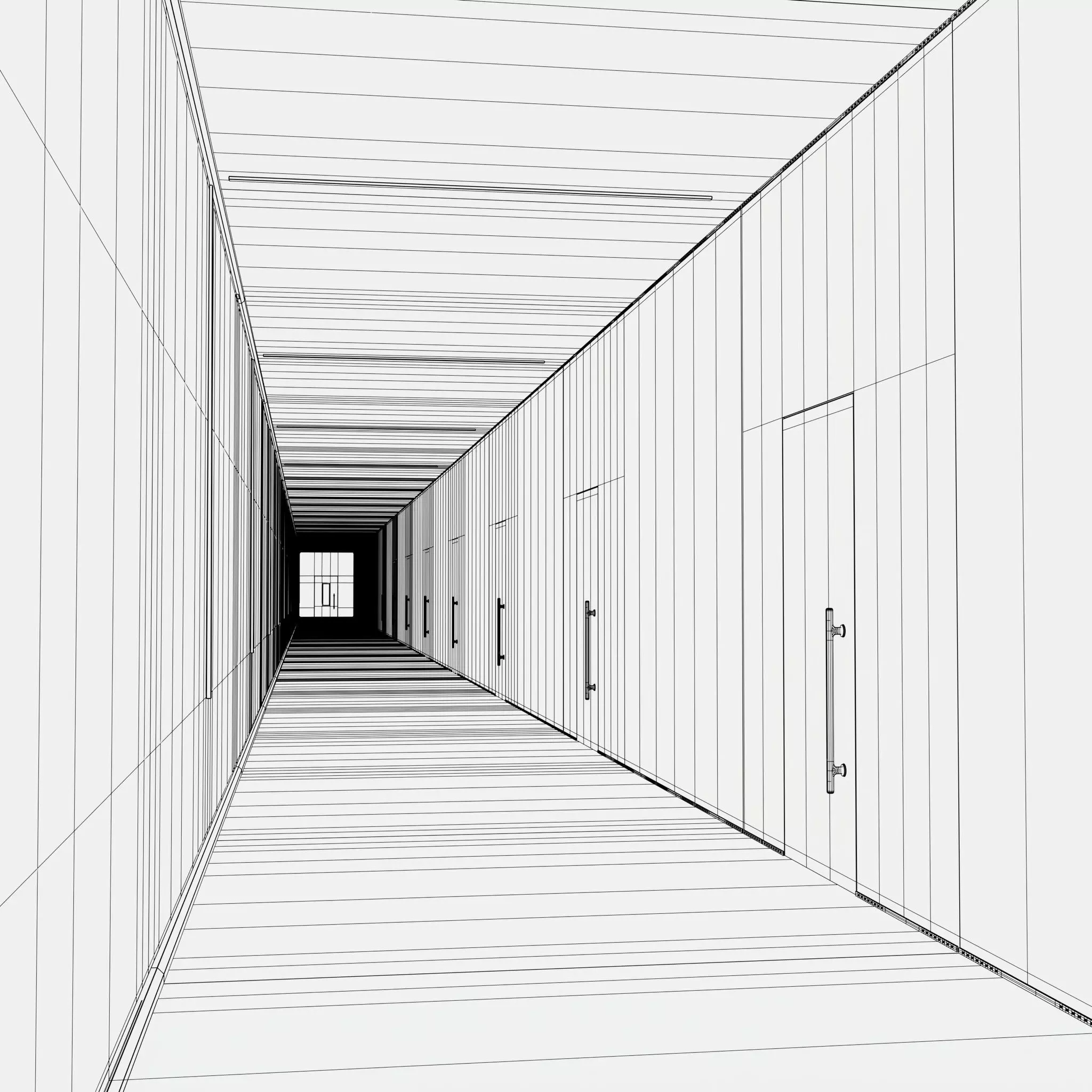 Modern Light Hallway M1 3D model_10