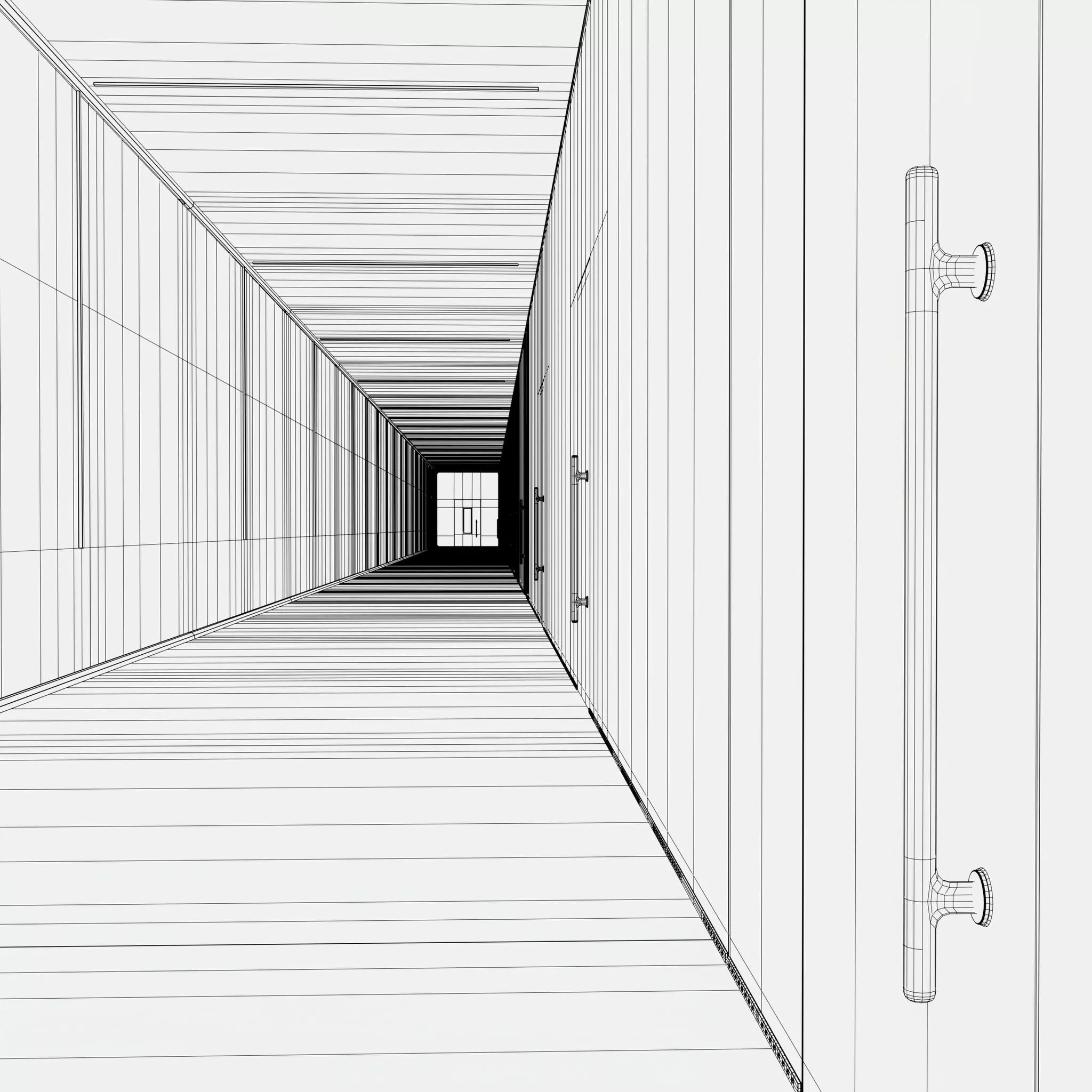 Modern Light Hallway M1 3D model_7
