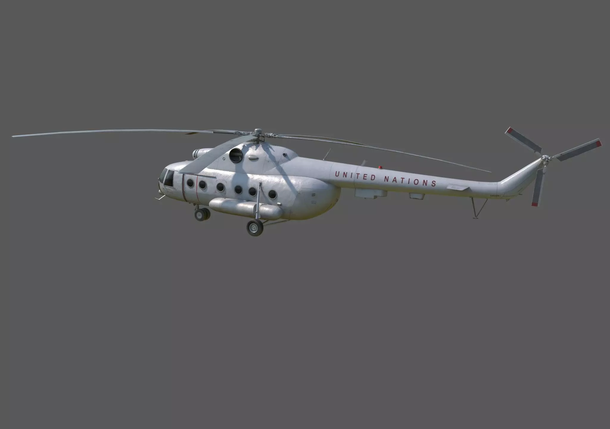 Mi-8 Aircraft Low-poly 3D model_1