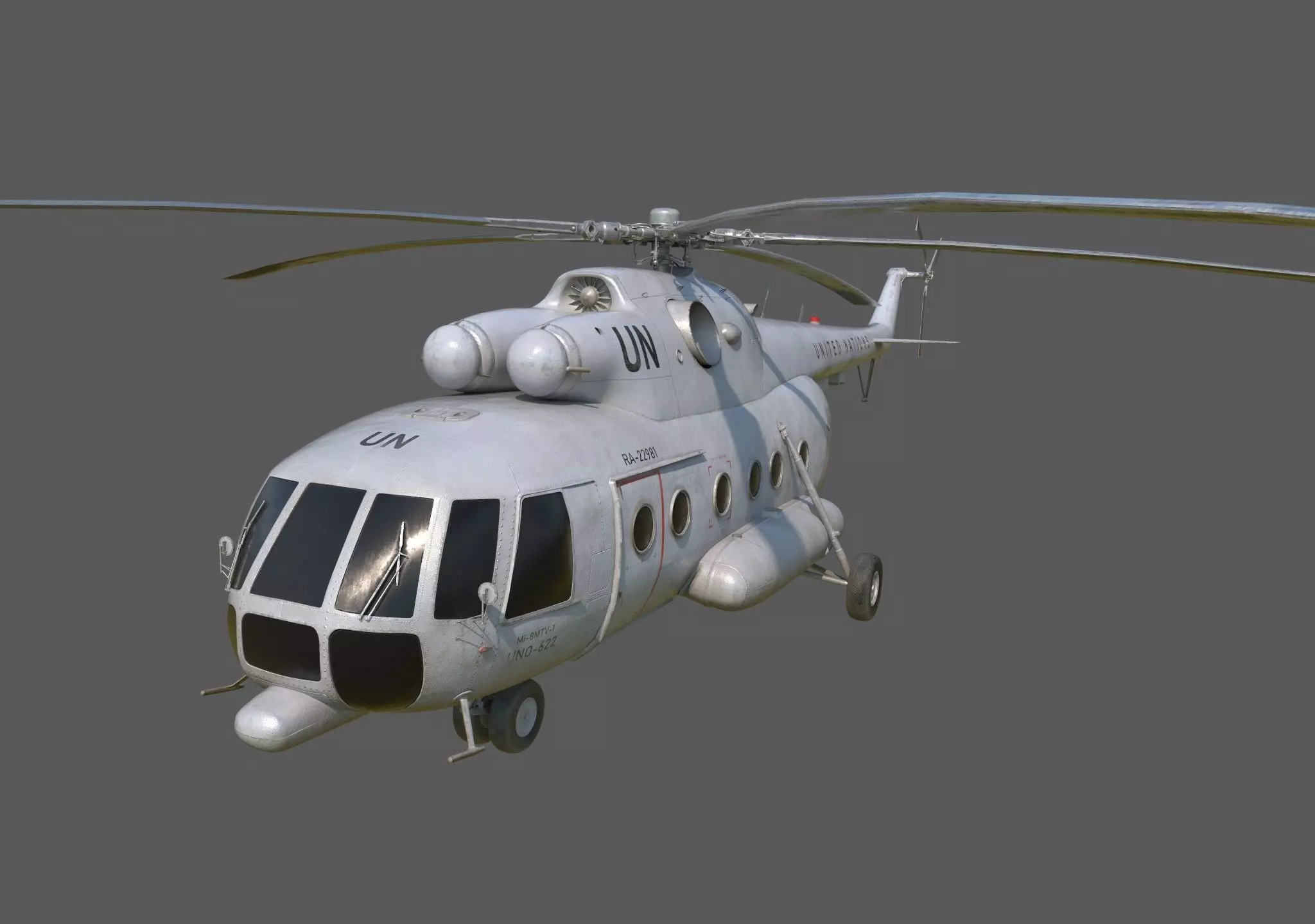 Mi-8 Aircraft Low-poly 3D model_2
