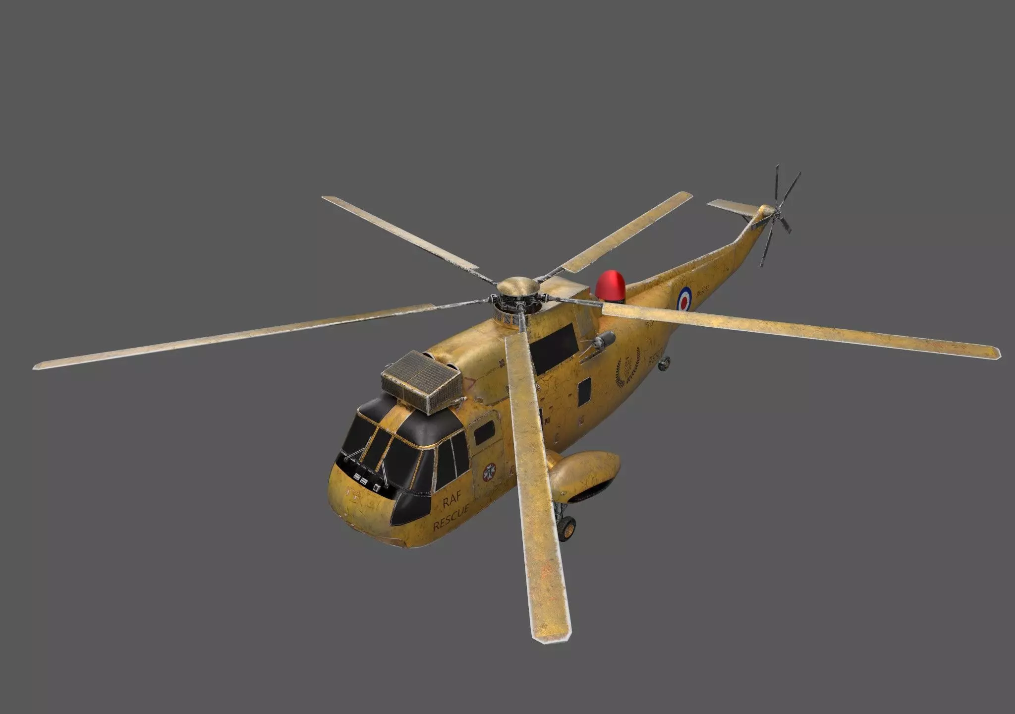 SeaKing Aircraft Low-poly 3D model_2