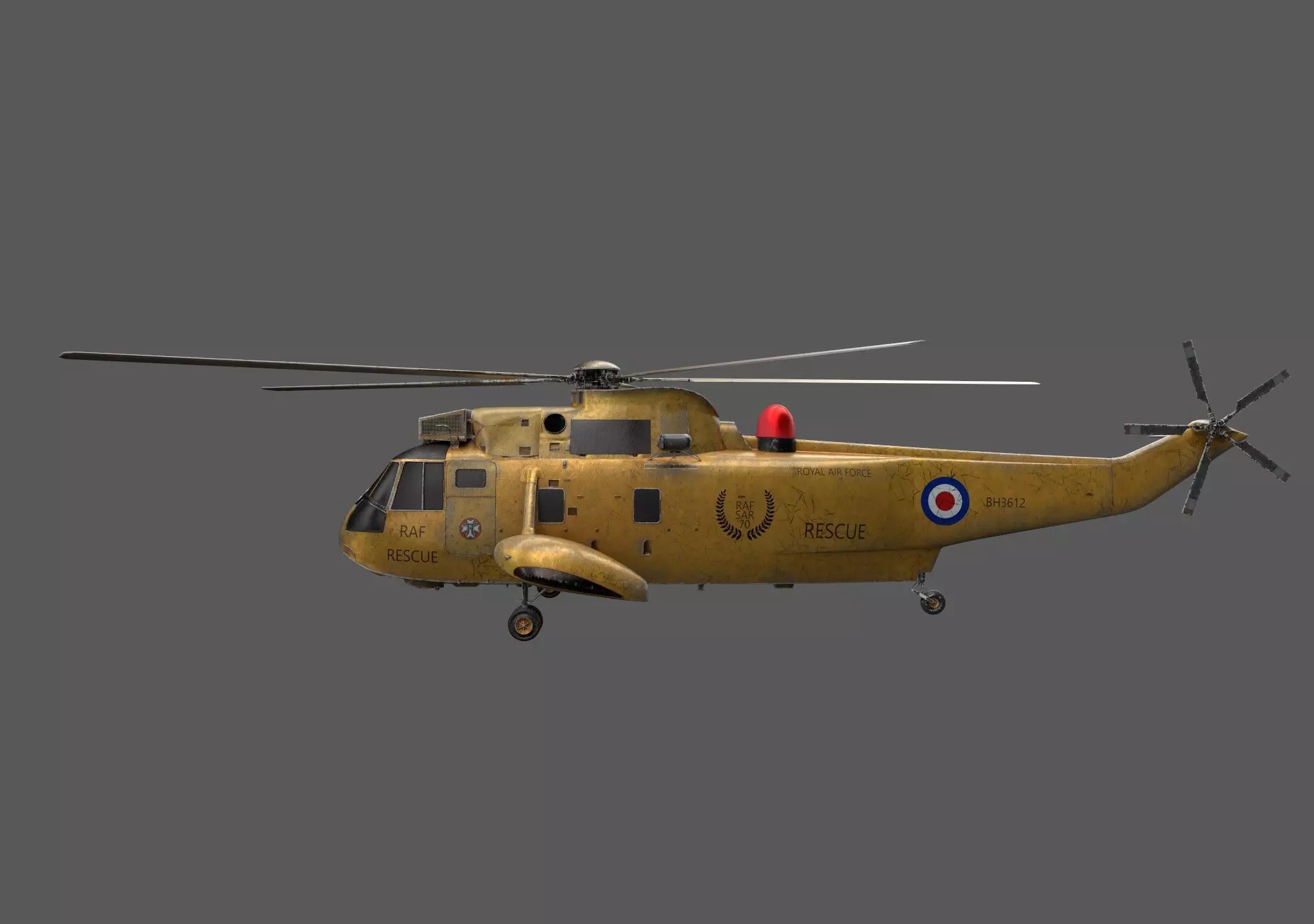 SeaKing Aircraft Low-poly 3D model_1
