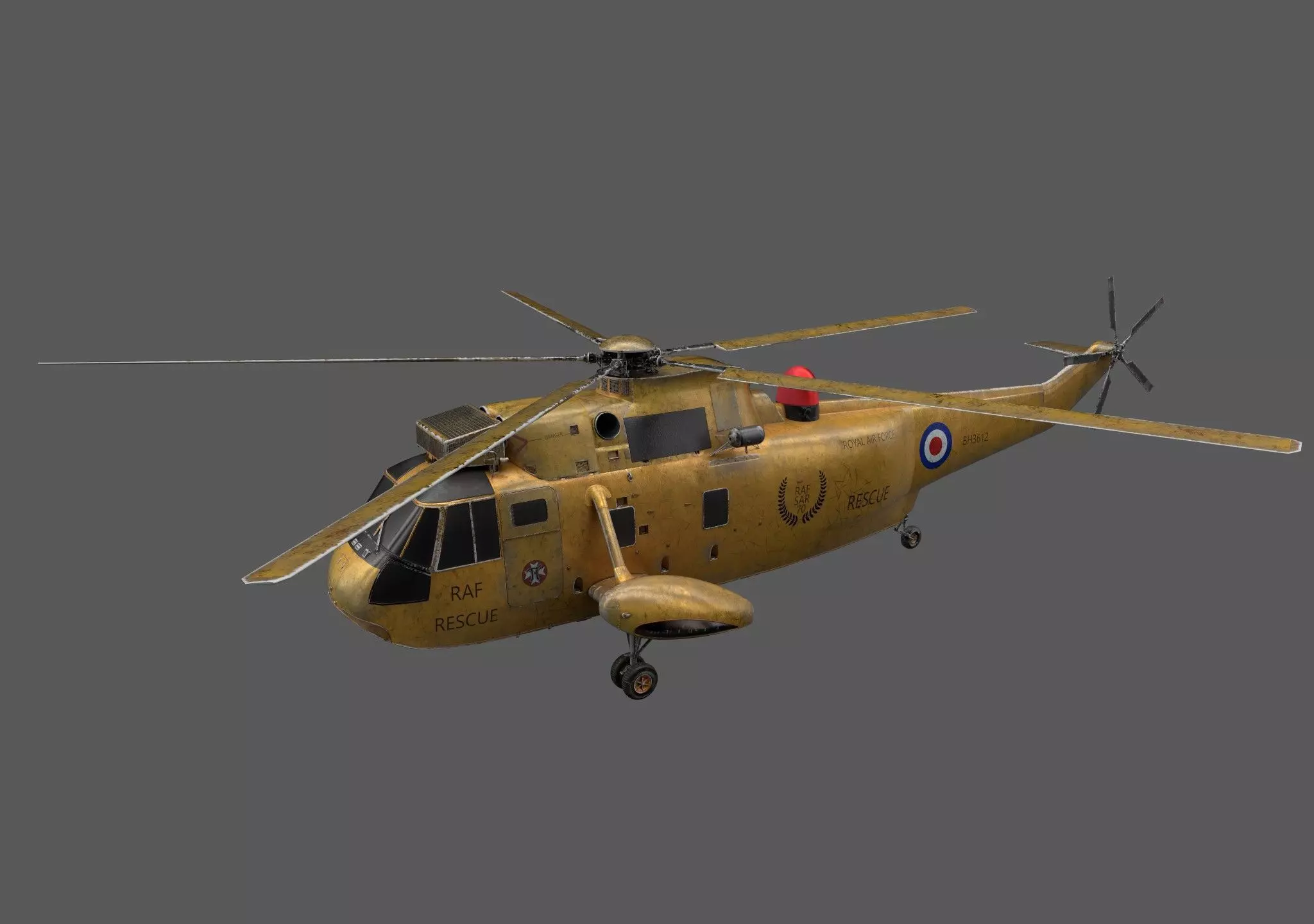 SeaKing Aircraft Low-poly 3D model_0
