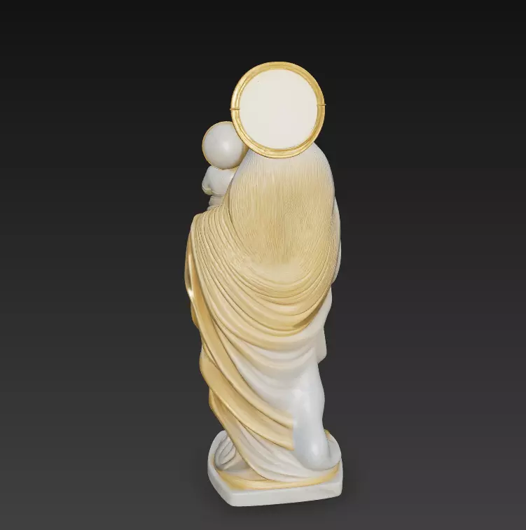 Gentle Madonna - Child - Blessed Virgin Mary Statue 3D Model 3D print model_5