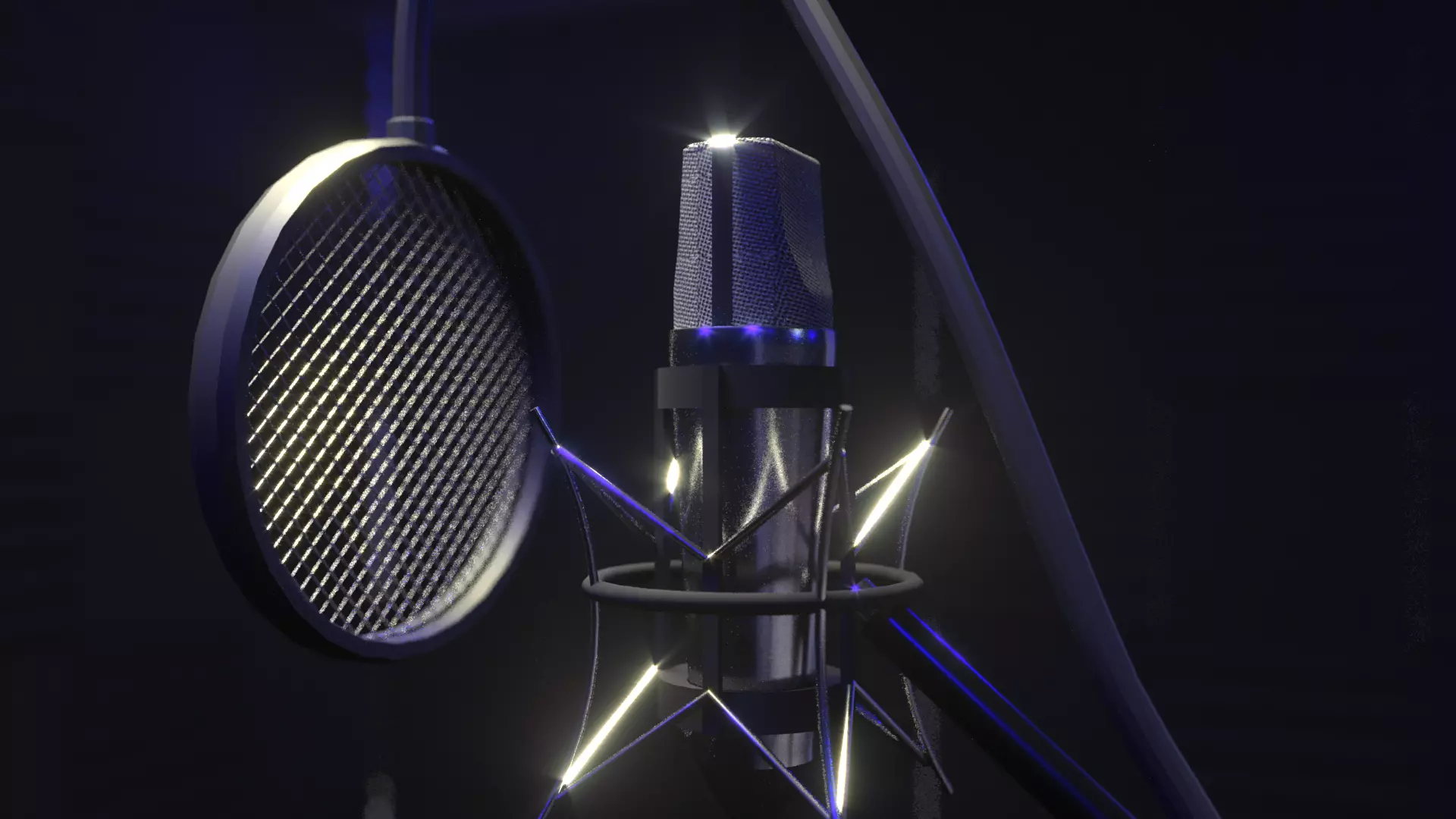 Hip Hop Studio Microphone 3D model_4