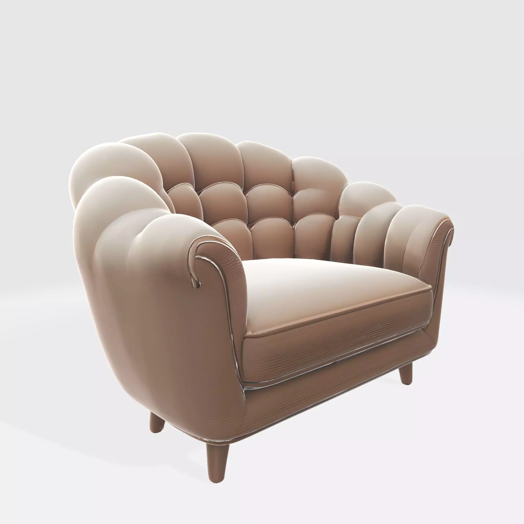 Sofa 2 Low-poly 3D model_1