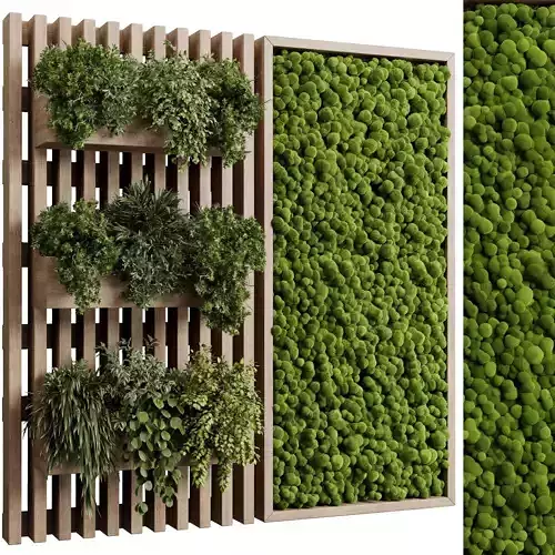  Vertical plant and moss garden wall decor wooden garden 87 