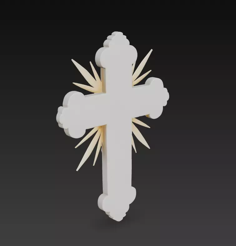 Sacred Radiant Cross - Jesus Relief CNC 3D Model 3D print model_4