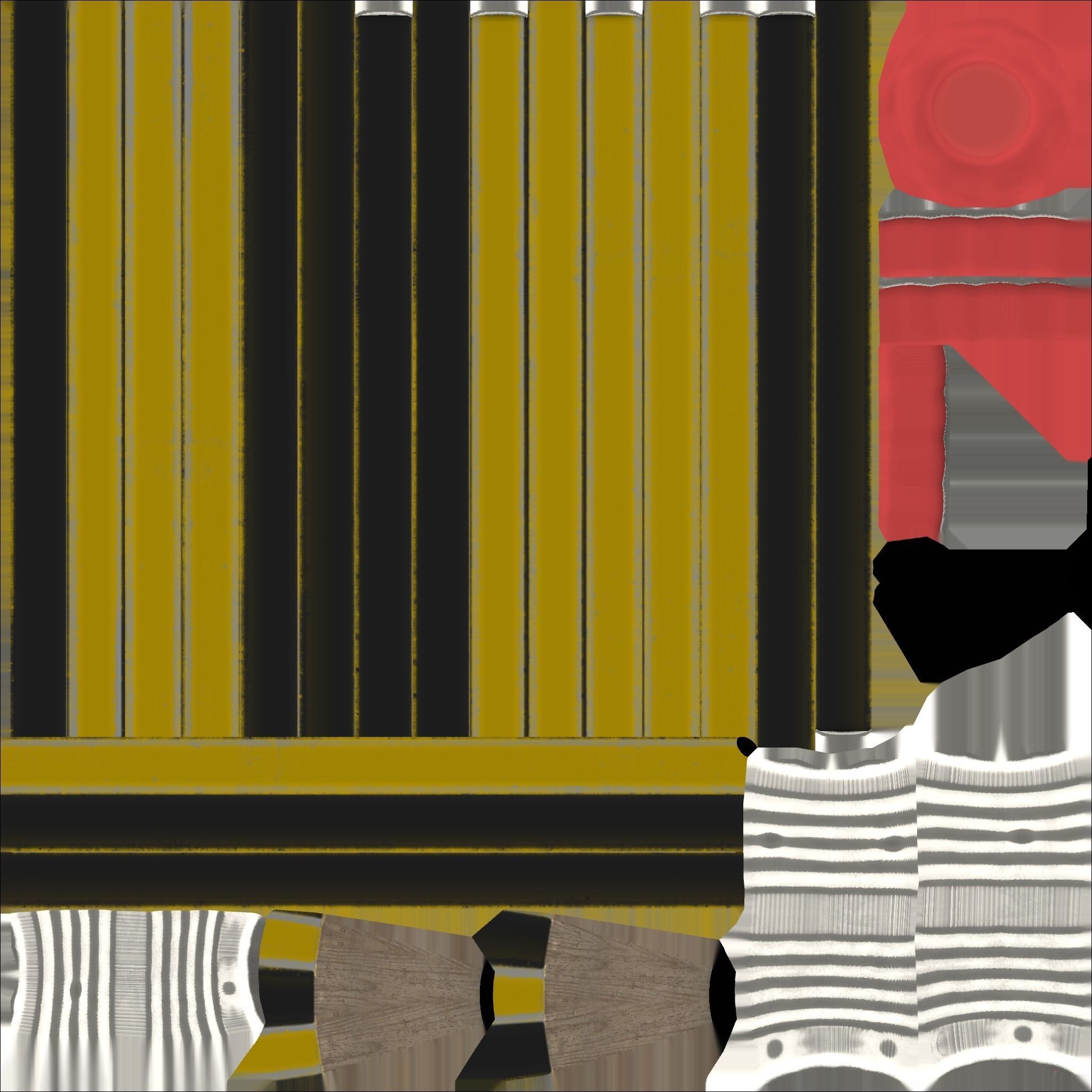 Pencil Lowpoly in sky Low-poly 3D model_7