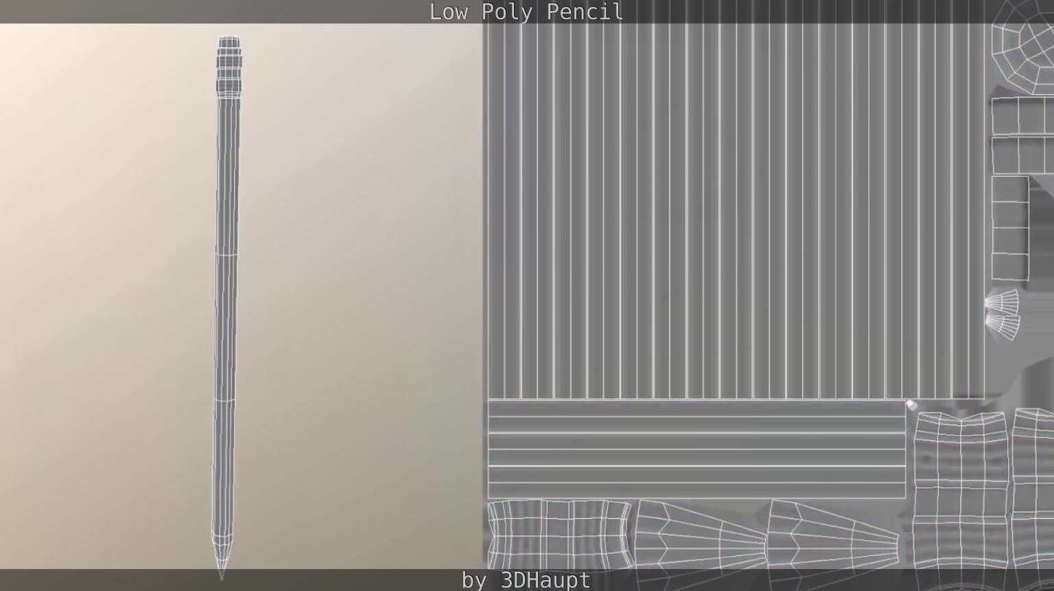 Pencil Lowpoly in sky Low-poly 3D model_90