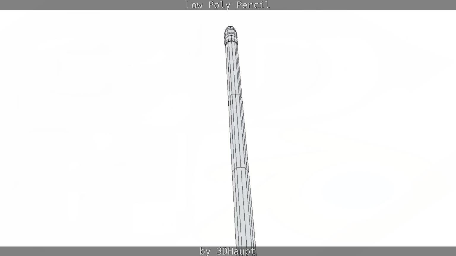 Pencil Lowpoly in sky Low-poly 3D model_105