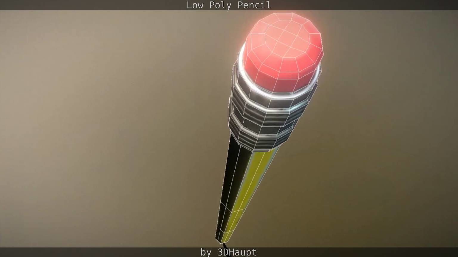 Pencil Lowpoly in sky Low-poly 3D model_55