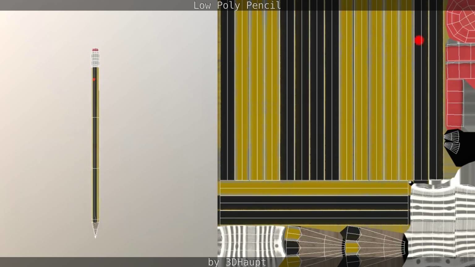 Pencil Lowpoly in sky Low-poly 3D model_80