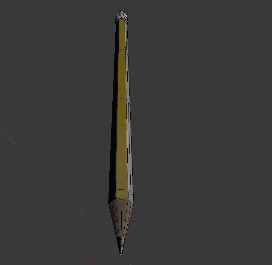 Pencil Lowpoly in sky Low-poly 3D model_9