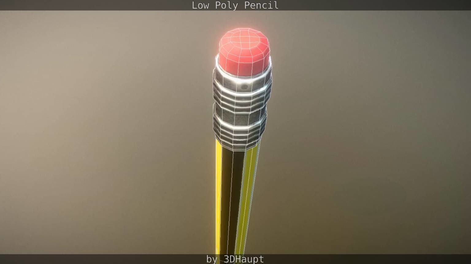 Pencil Lowpoly in sky Low-poly 3D model_50
