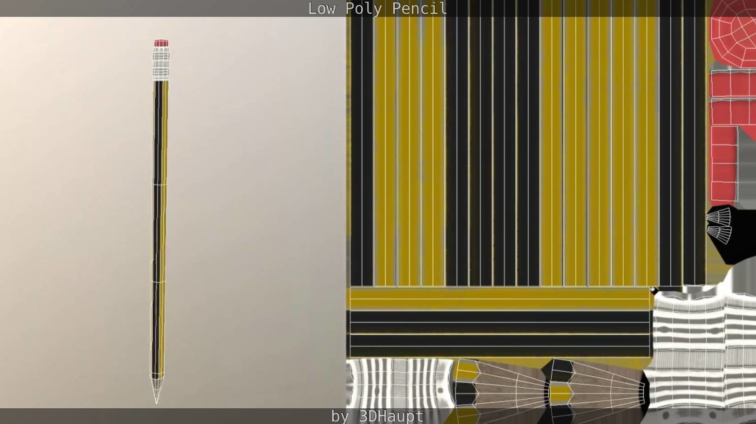 Pencil Lowpoly in sky Low-poly 3D model_81