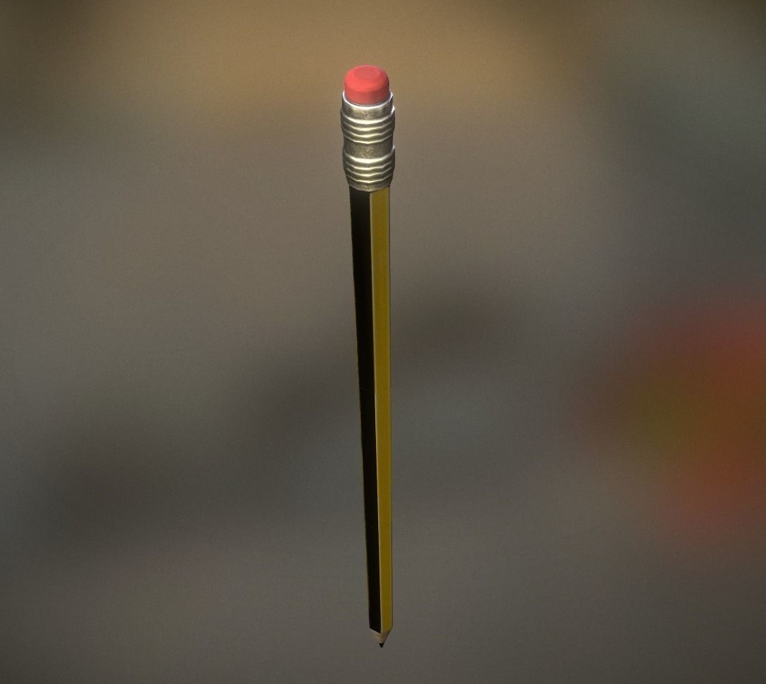 Pencil Lowpoly in sky Low-poly 3D model_12