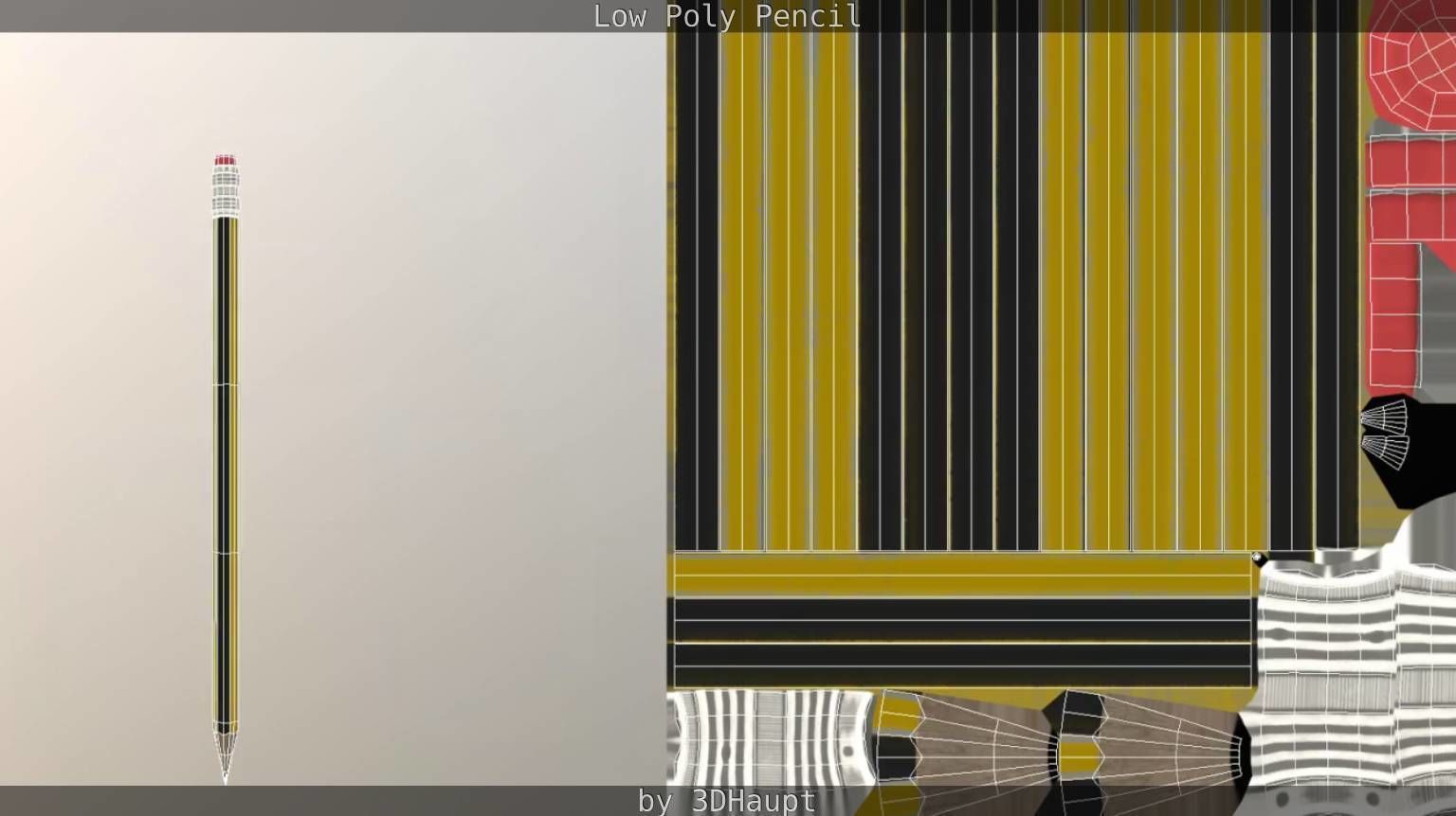 Pencil Lowpoly in sky Low-poly 3D model_79